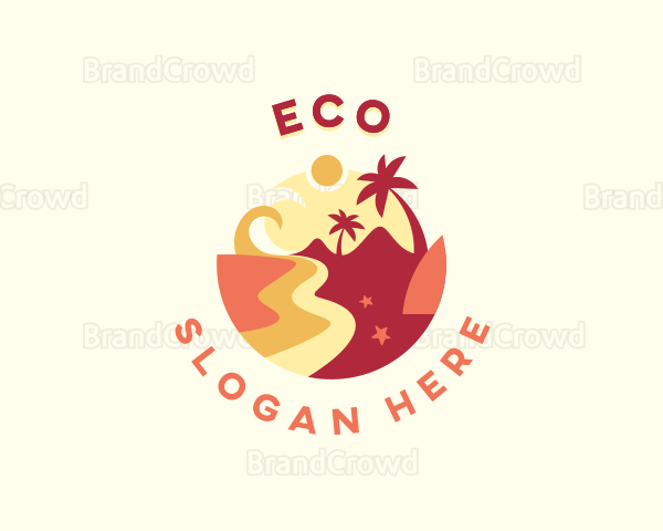 Tropical Beach Vacation Logo