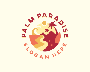 Tropical Beach Vacation logo design