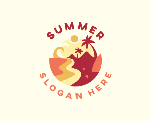 Tropical Beach Vacation logo design