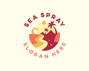 Tropical Beach Vacation logo design