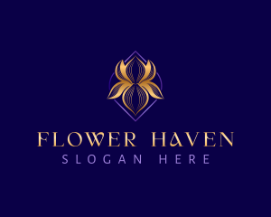 Floral Iris Flower logo design