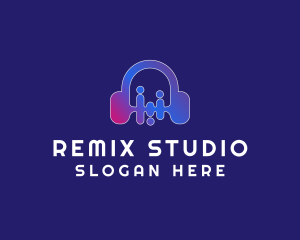 Headset Music Studio logo design