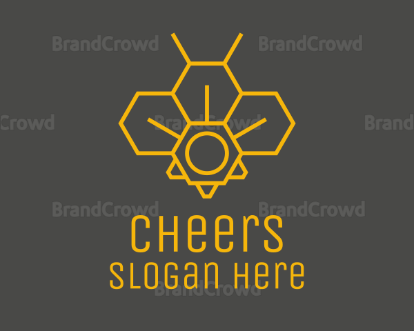 Yellow Honeycomb Outline Logo