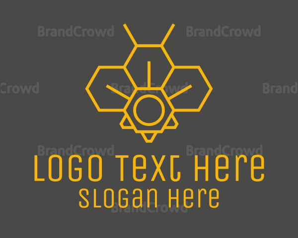 Yellow Honeycomb Outline Logo