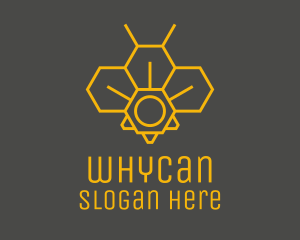 Yellow Honeycomb Outline Logo