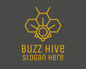 Yellow Honeycomb Outline logo design