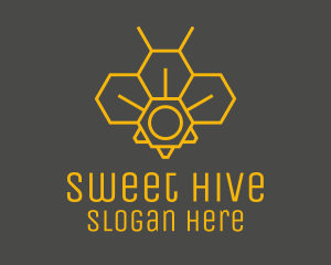 Honeycomb - Yellow Honeycomb Outline logo design