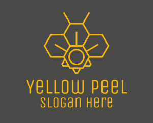 Yellow Honeycomb Outline logo design