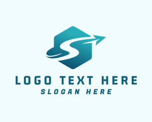 Shipping - Arrow Hexagon Letter S logo design