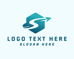 Locator - Arrow Hexagon Letter S logo design