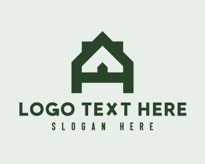 Geometric House Letter A  logo design