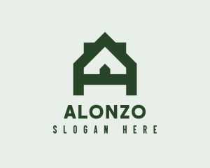 Geometric House Letter A  logo design