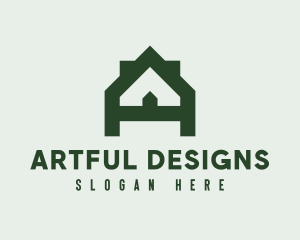 Geometric House Letter A  logo design