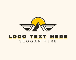 Alp - Airline Mountain Summit Wings logo design