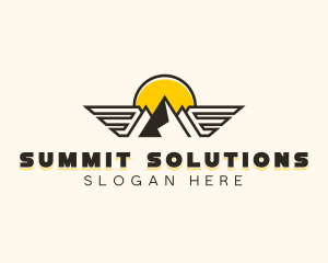 Airline Mountain Summit Wings logo design