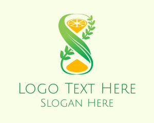 Food Delivery - Hourglass Lemon Vines logo design