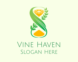 Hourglass Lemon Vines logo design