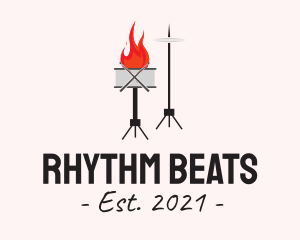 Drums - Musical Fire Drums logo design