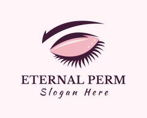 Perm - Beauty Eyelash Woman logo design