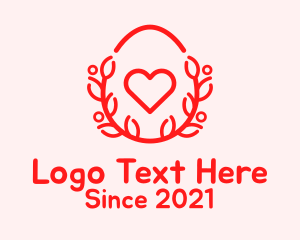 Social Media - Red Egg Heart logo design