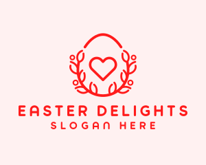 Red Egg Heart logo design