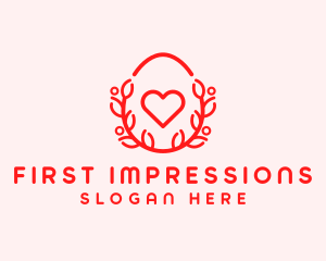 Red Egg Heart logo design