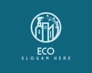 Sanitary - Eco Clean Building logo design