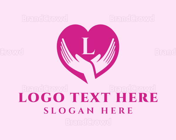 Love Support Heart Hand Logo