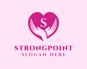 Love Support Heart Hand Logo