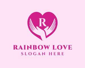 Love Support Heart Hand logo design