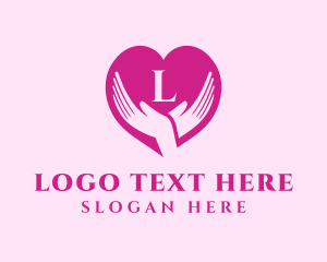 Support - Love Support Heart Hand logo design