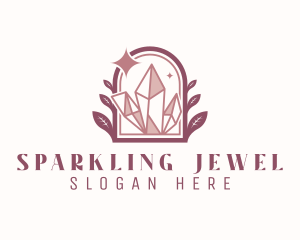 Leaf Arch Crystal Gem logo design