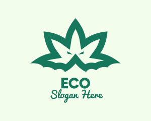 Plant - Green Weed Bat logo design