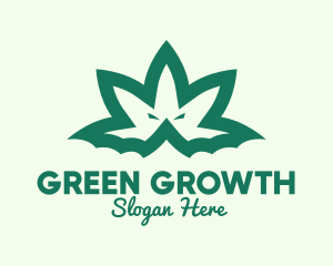 Green Weed Bat logo design