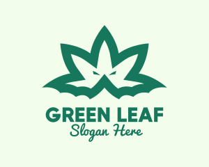 Green Weed Bat logo design