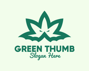 Green Weed Bat logo design