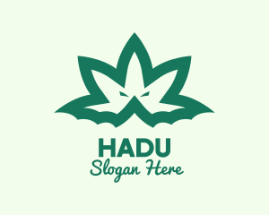 Plant - Green Weed Bat logo design