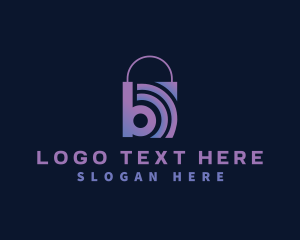 Shopping - Signal Wave Bag logo design