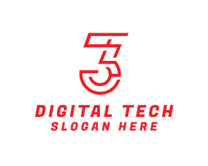Digital - Digital Tech Number 3 logo design