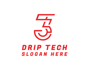 Digital Tech Number 3 logo design