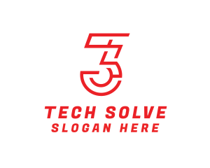 Digital Tech Number 3 logo design