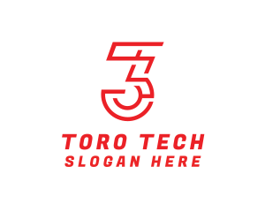 Digital Tech Number 3 logo design