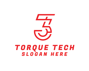 Digital Tech Number 3 logo design