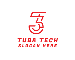 Digital Tech Number 3 logo design