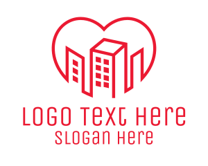City - Heart City Buildings logo design