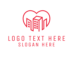 Wedding - Heart City Buildings logo design