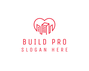 Heart City Buildings logo design