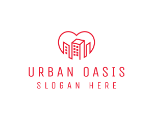 City - Heart City Buildings logo design