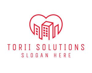 Heart City Buildings logo design