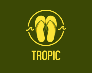 Tropical Summer Slippers logo design